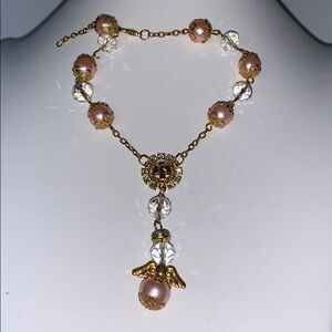 Religious Bracelet Angel Wings Beaded Rosary